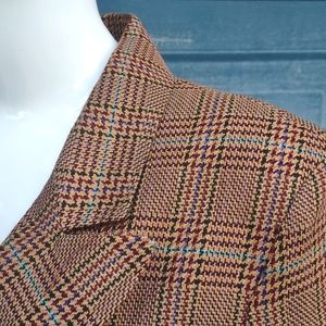 FORENZA VINTAGE LADIES DOUBLE BREASTED MULTI COLORED  LUXURY PLAID BLAZER